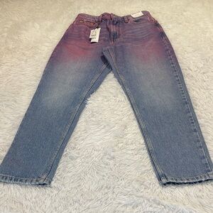 TOPSHOP MOM PINK OMNRE  Jeans in Blue and Pink SIZE 6. 28-30
